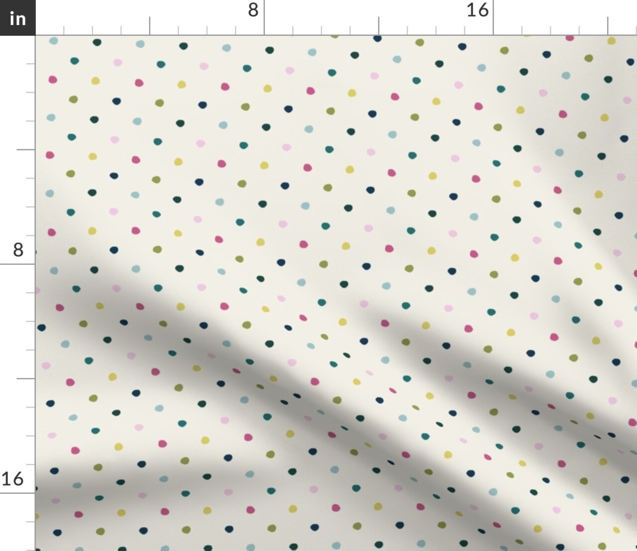 Colorful Polka Dots Small Scale Cream Ivory Hand Drawn Simple Custom Printed Fabric by Spoonflower Various Fabrics by the Yard or Fat Quarter